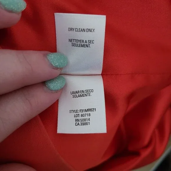 Tahari US Women's Size 10 Orange Twill Sheath Dress Sleeveless Lined Square Neck - Picture 11 of 13